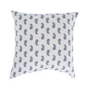 Charcoal Paisley Print Square Pillow Cover