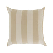 Tan Coastal Stripe Square Pillow Cover