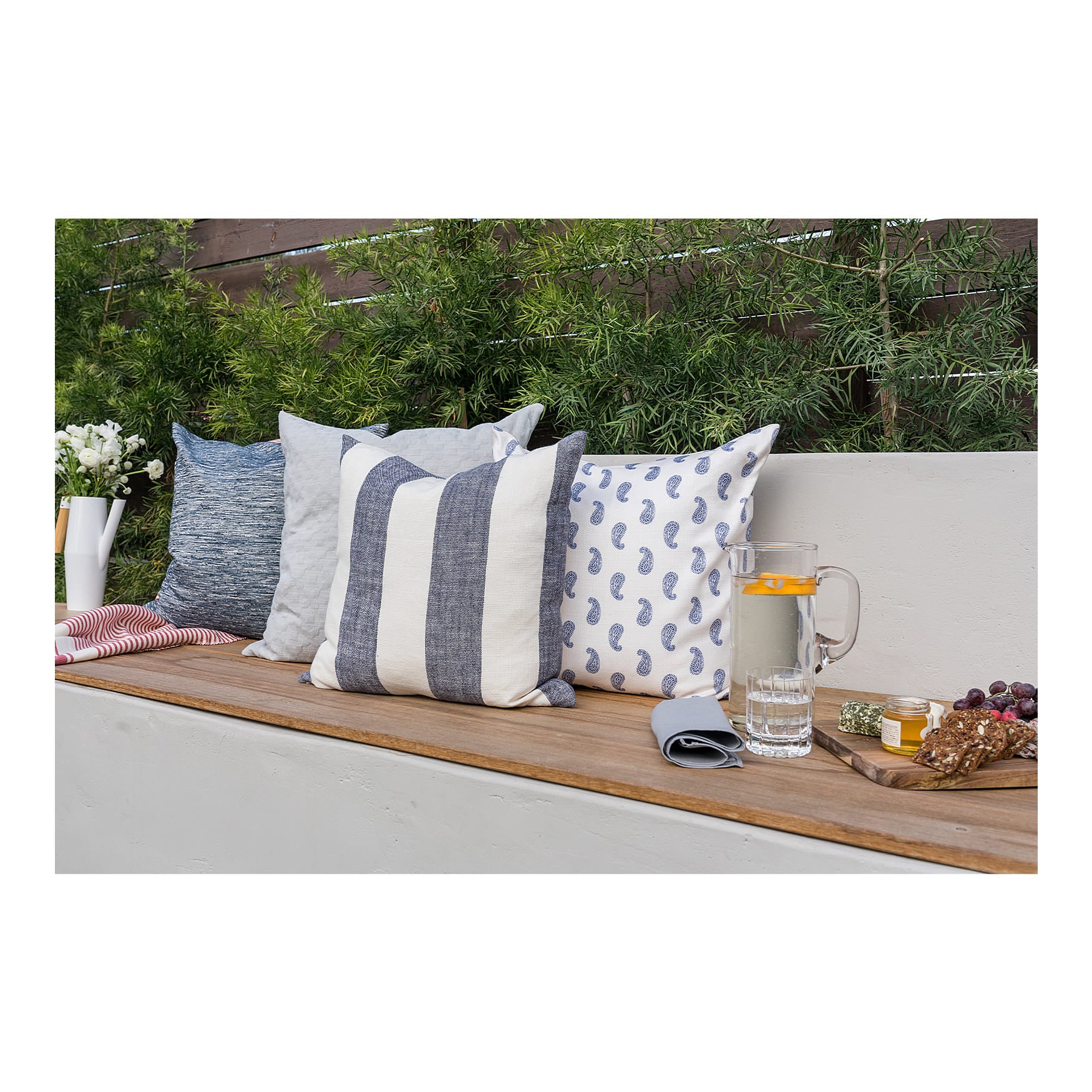 Pacific Blue Coastal Stripe Lumbar Pillow Cover – Bennett Laine