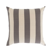 Slate Gray Coastal Stripe Square Pillow Cover