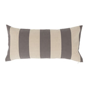 Slate Gray Coastal Stripe Lumbar Pillow Cover