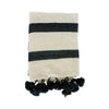 White & Black Pom Pom Blanket (High Texture)
